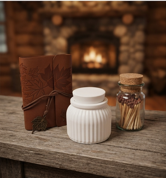 [Refugio Interior] Vela aroma melocotón «Secreto de leña»