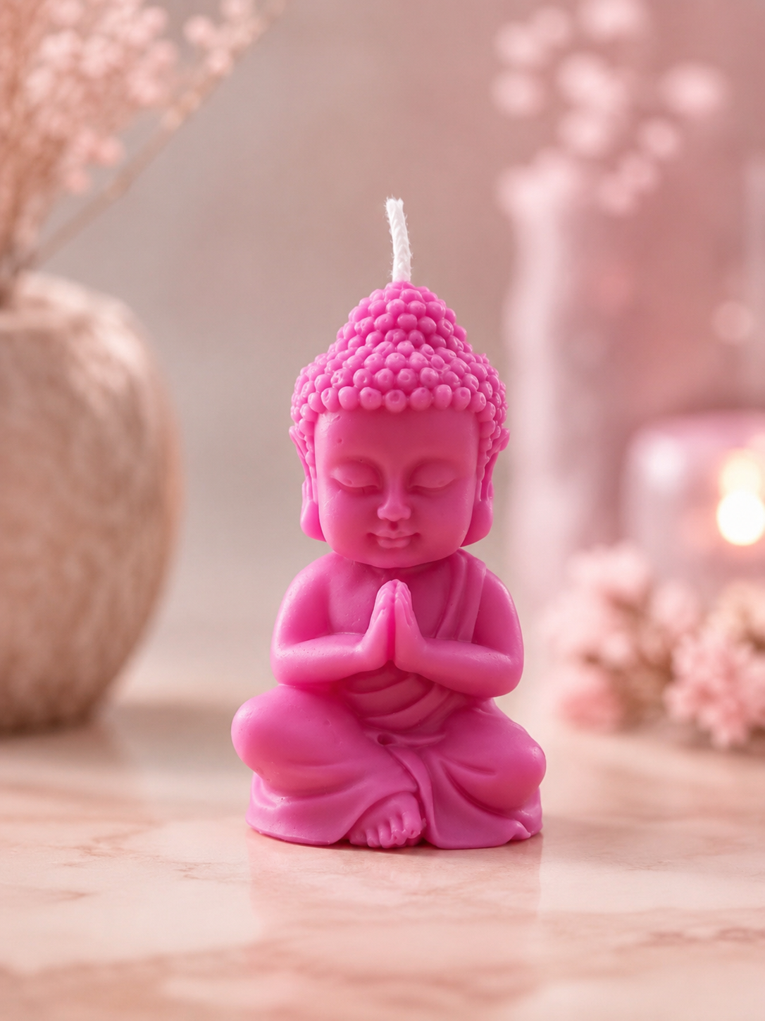 [Refugio Interior] Buda pequeño magenta «Serenidad en cera»