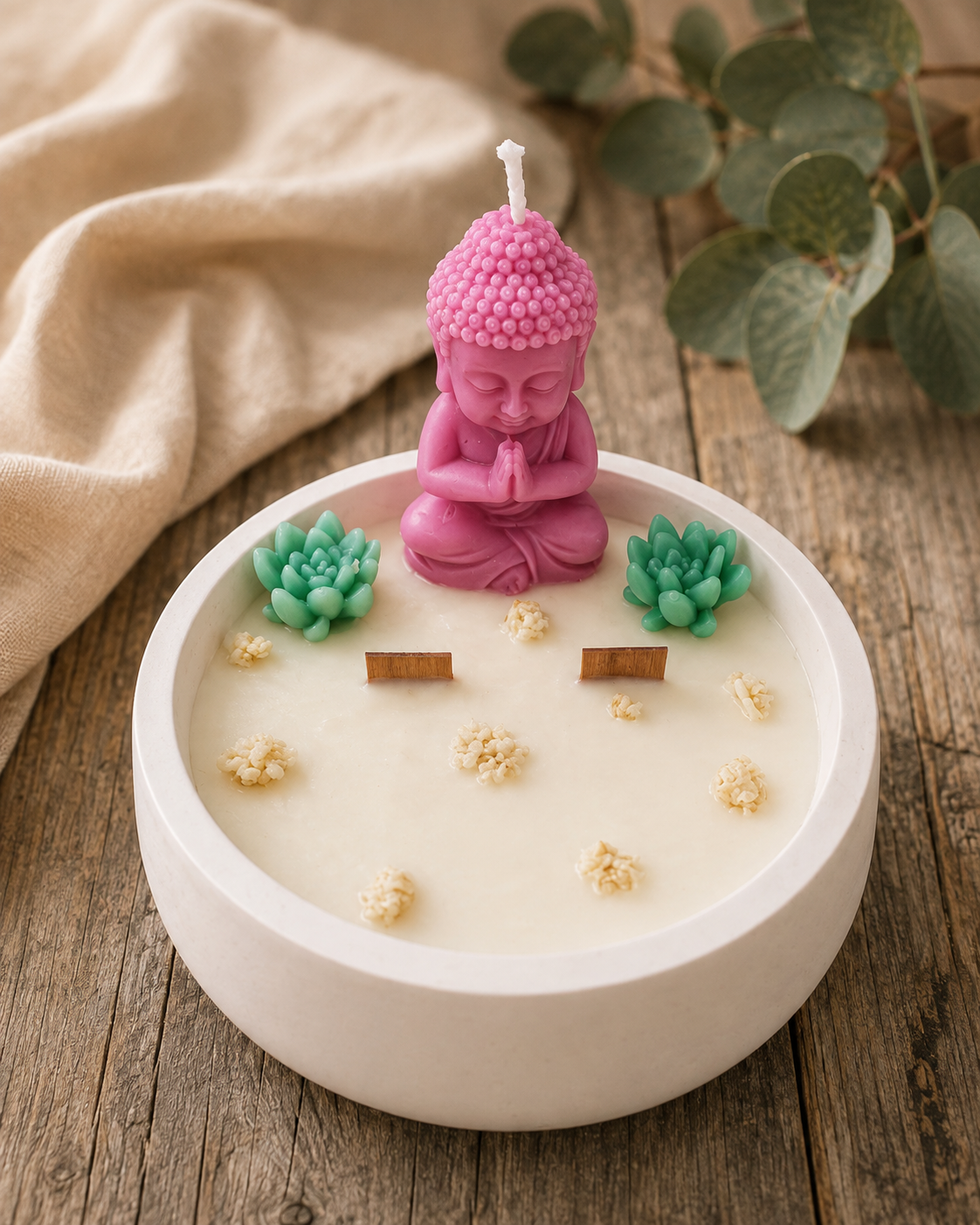 [Refugio Interior] Vela decorada aroma castaña «Susurro de roble»