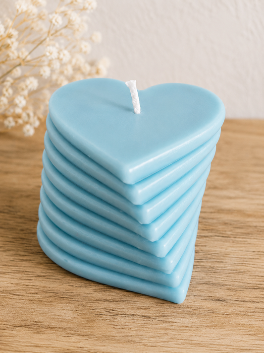[Latidos de Cera] Vela azul «Corazones en cascada»