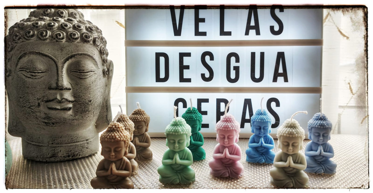 [Refugio Interior] Buda pequeño lila «Serenidad en cera»