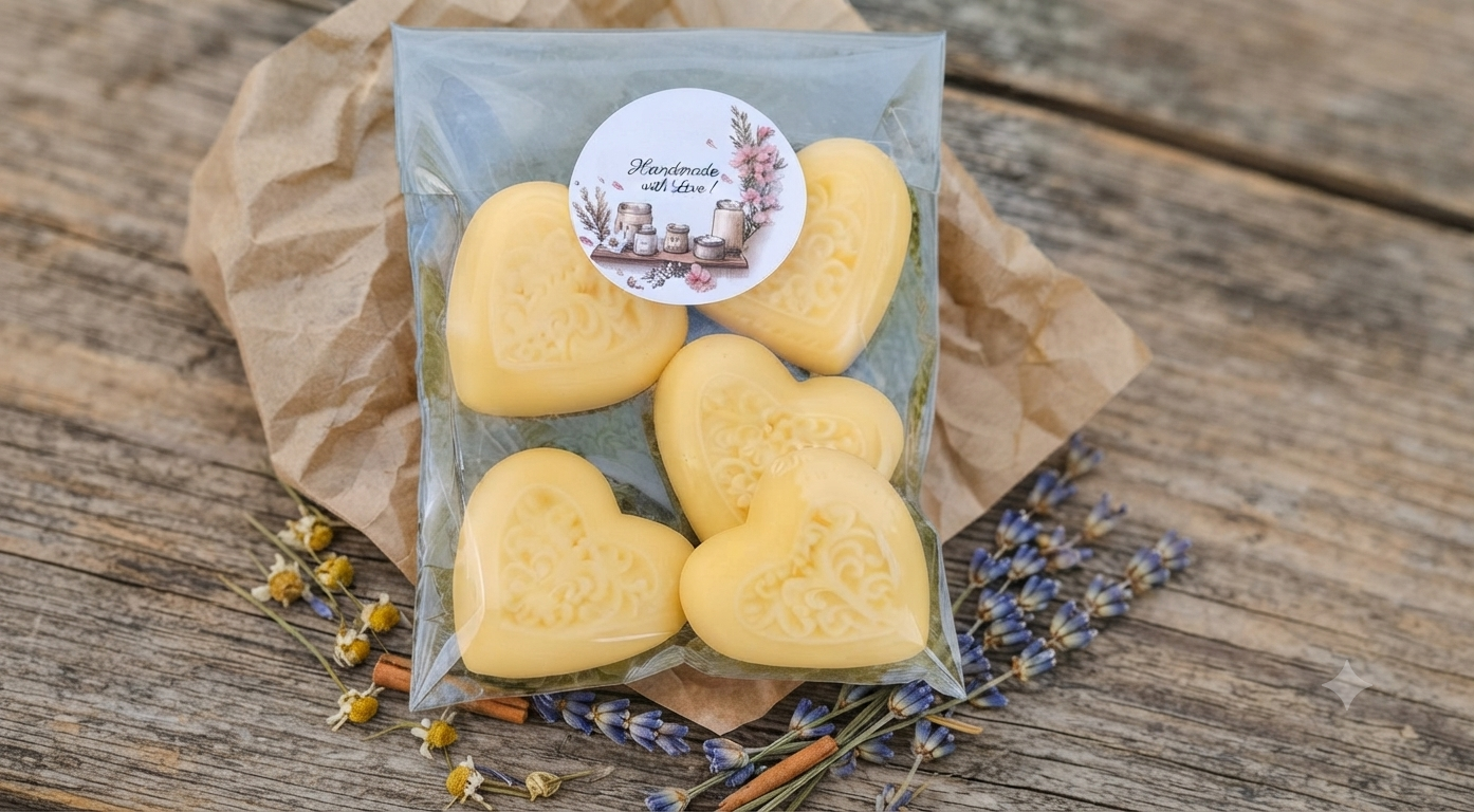 [Wax]  Corazones amarillos aroma galleta caramelo
