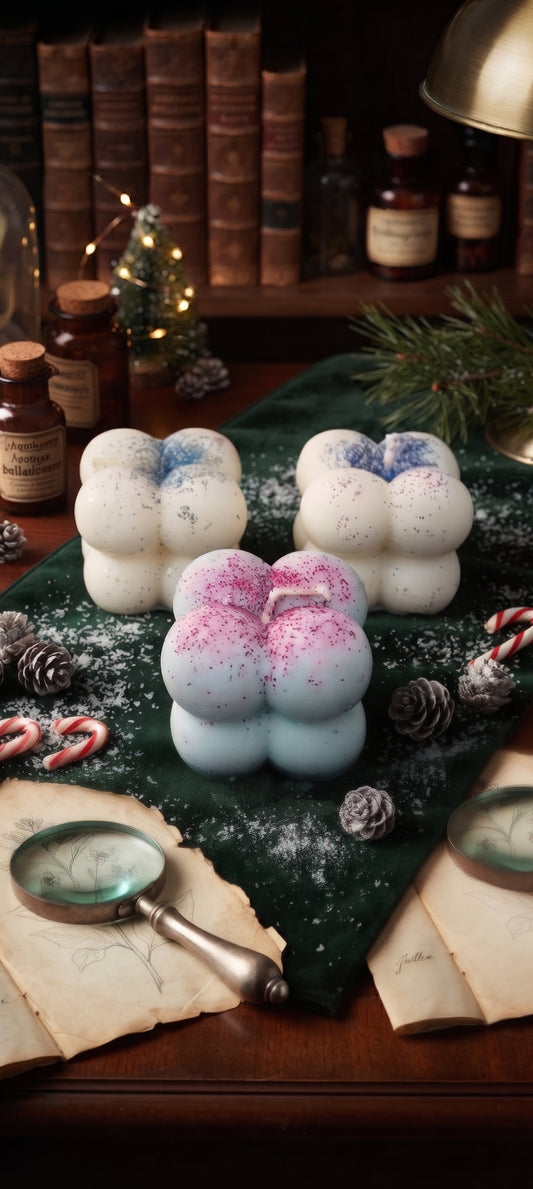 02. [Navidad] Pack velas «Cubo nevado»