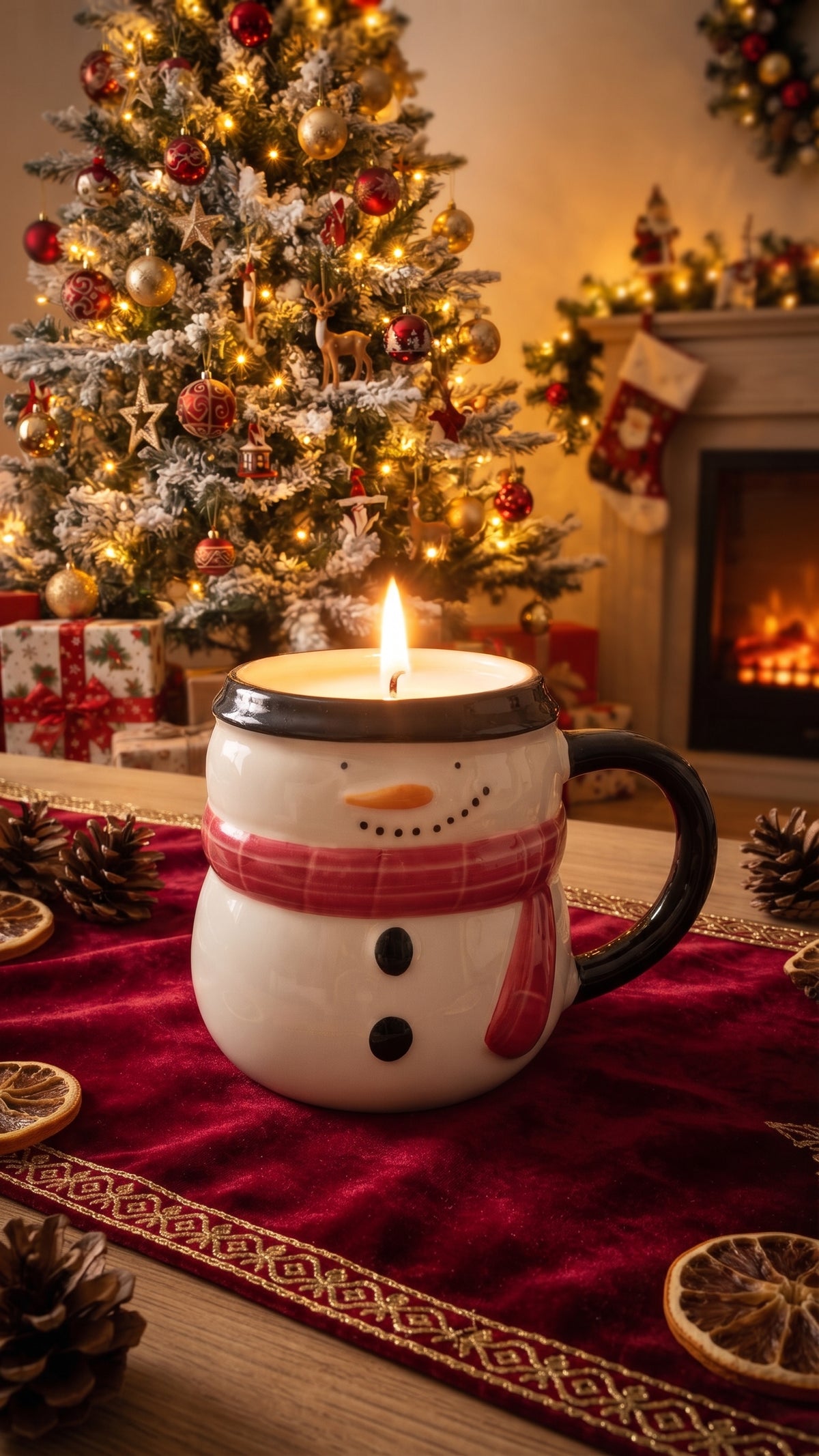 02. [Navidad] Taza aroma almendra «Muñeco de nieve»