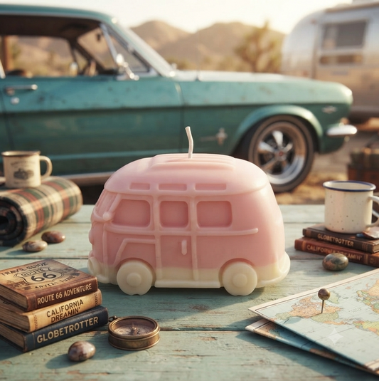 [Rutas de libertad] Campers color rosa y blanco «Rumbo libre»