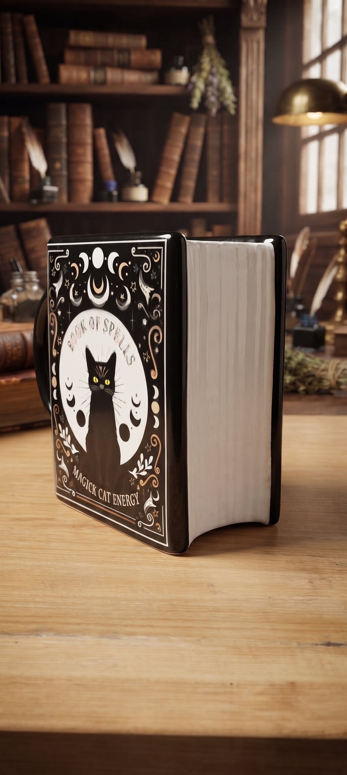 [Rituales de lectura] Taza «Entrepáginas Felino · Flor de algodón»