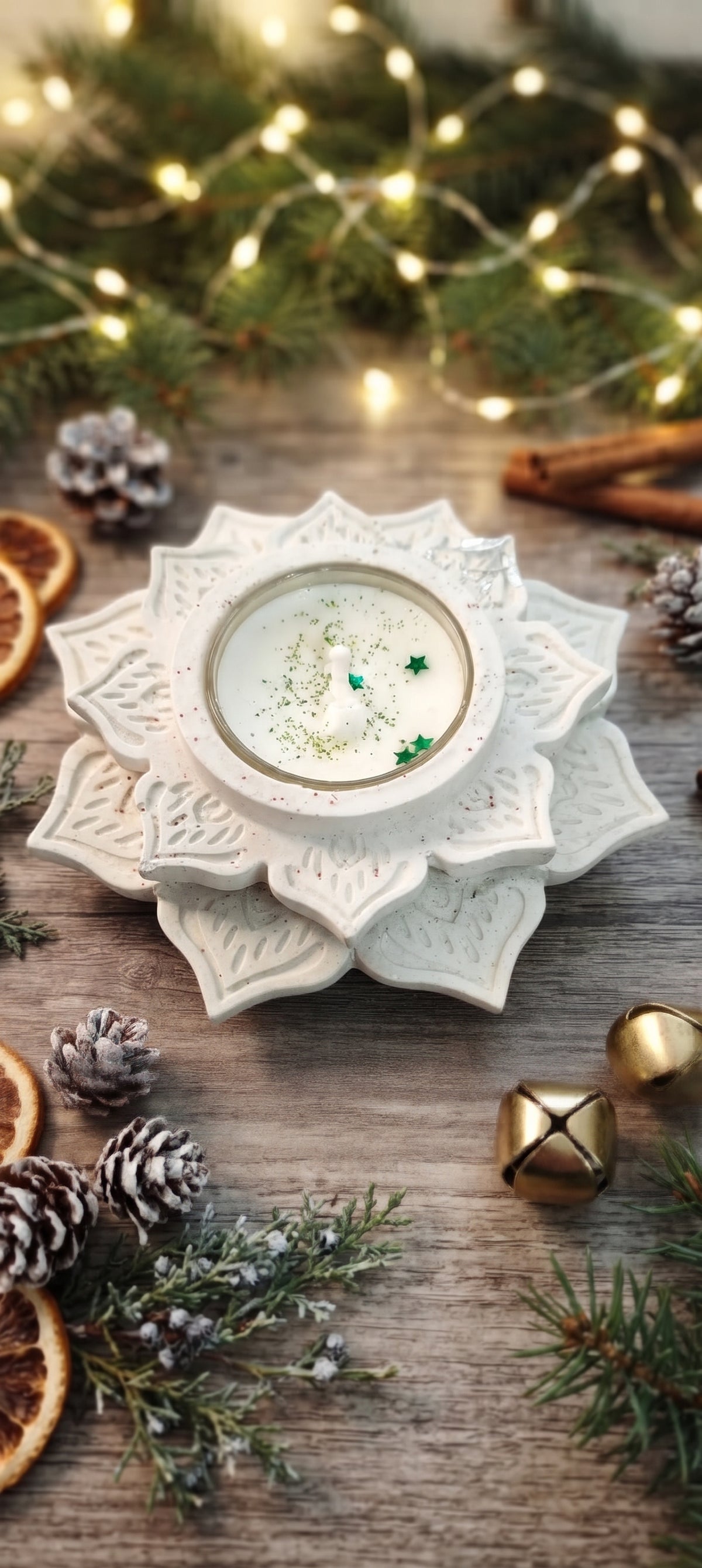 02. [Navidad] Portavela «Estrella de nieve»