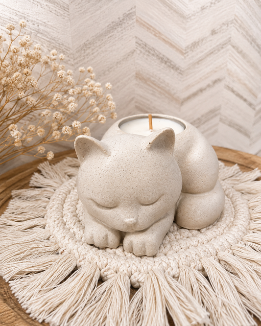[Instinto natural] Portavelas gato «Dulce siesta»