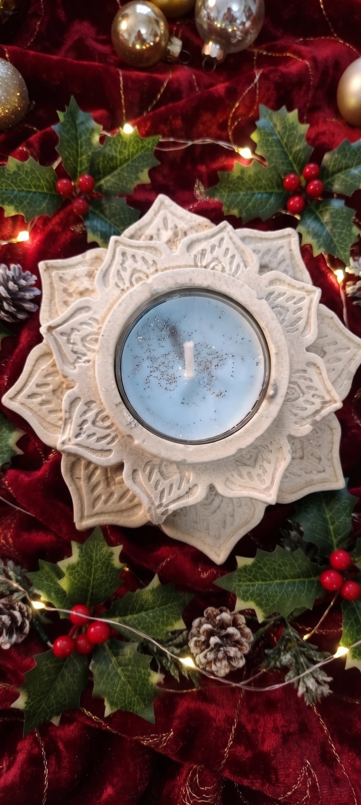 02. [Navidad] Portavela «Estrella de nieve»