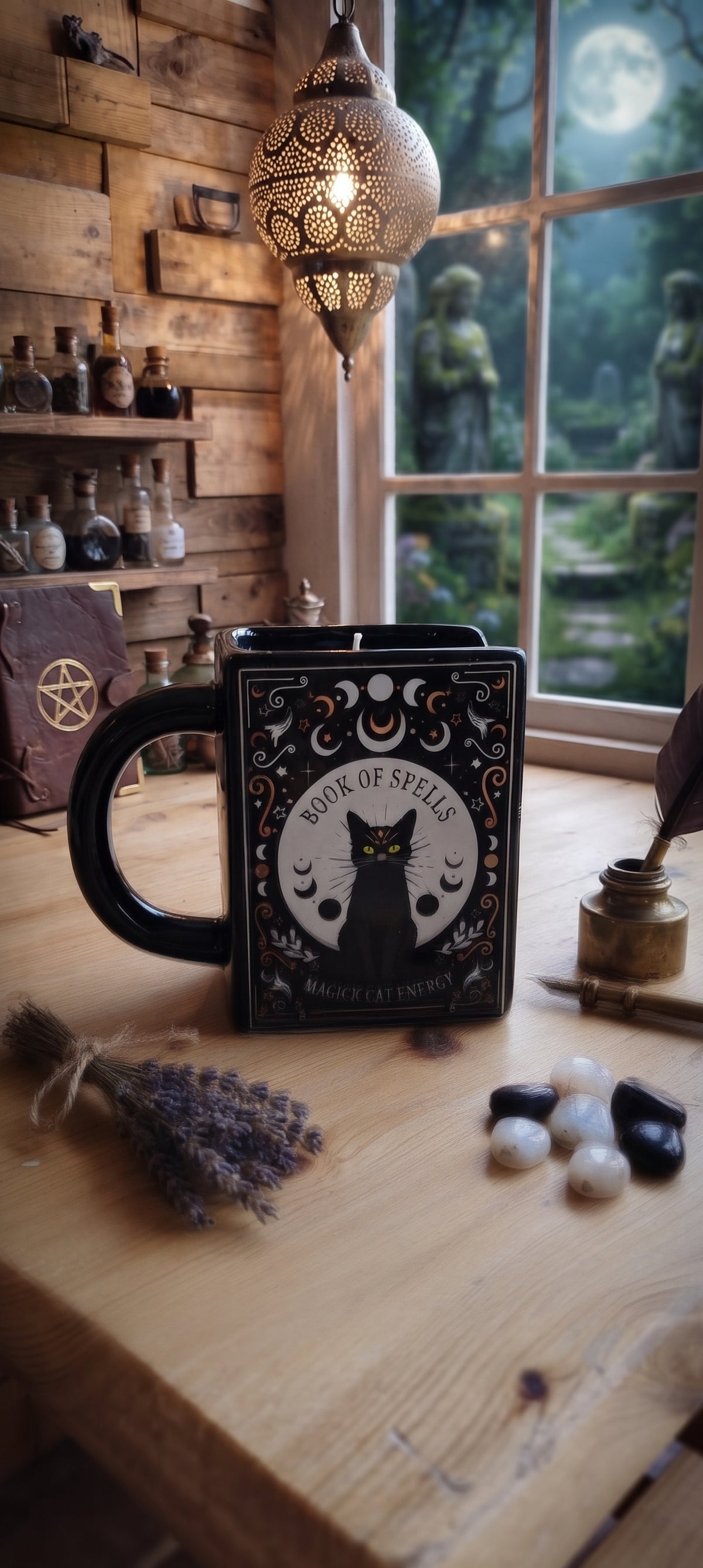 [Rituales de lectura] Taza «Entrepáginas Felino · Flor de algodón»