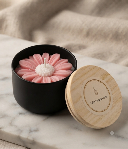 [Naturaleza en Calma] Vela aroma melocotón «Rosa vibrante»